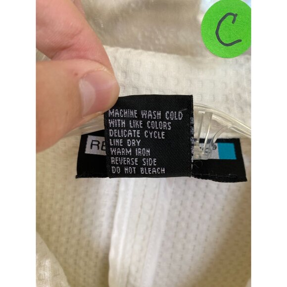 Requirements Womens White Textured Waffle Zip-Up Jacket Size 8 Cotton Blend - Picture 5 of 6